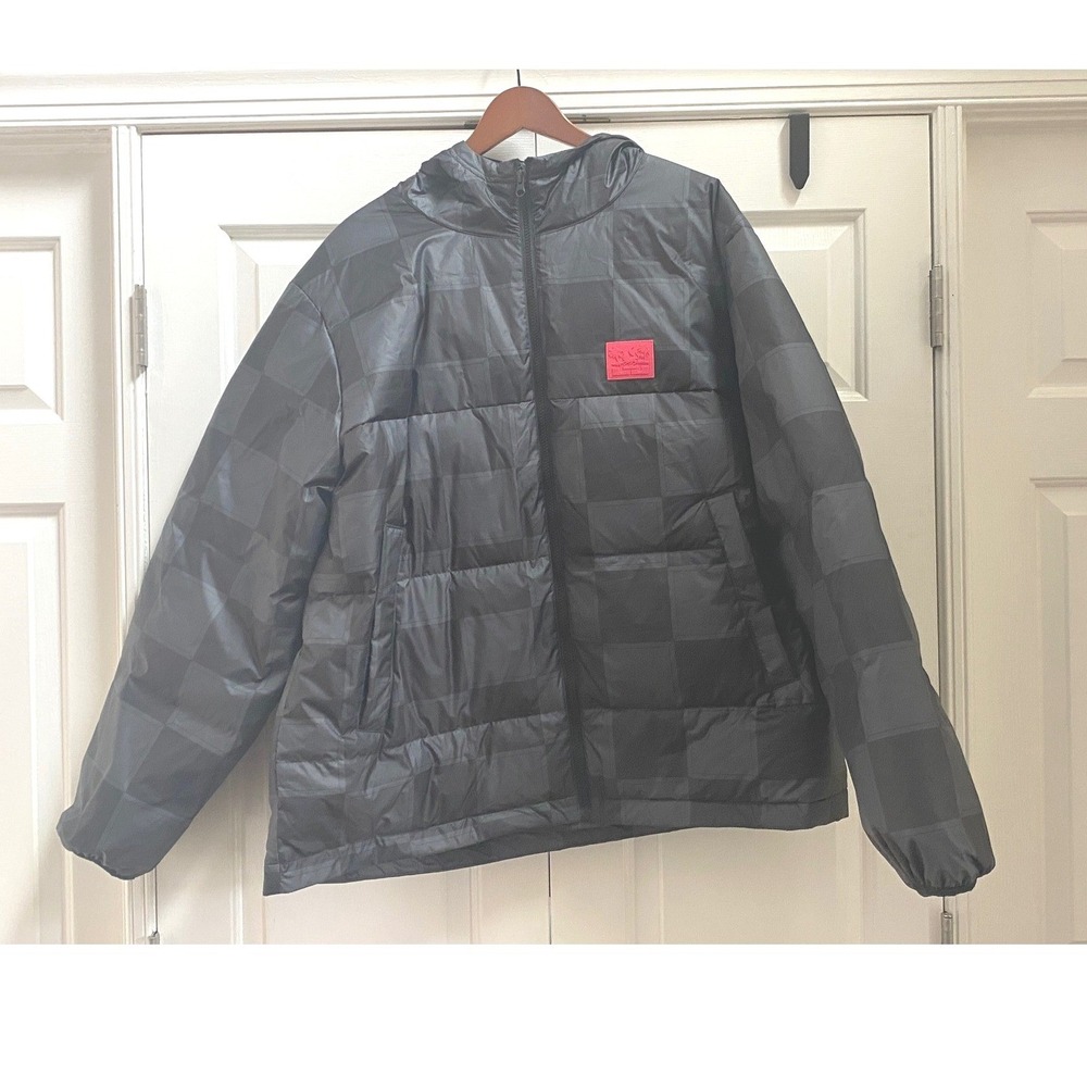 NWT Nike LeBron James Full Zip Puffer Jacket Mens XL Black Checkerboard Down